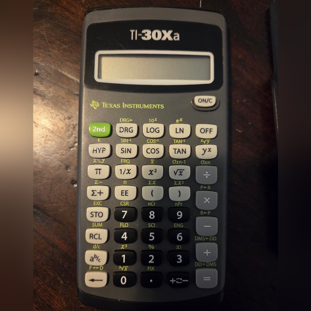 Texas Instruments TI-30Xa Calculator in Black and Gray